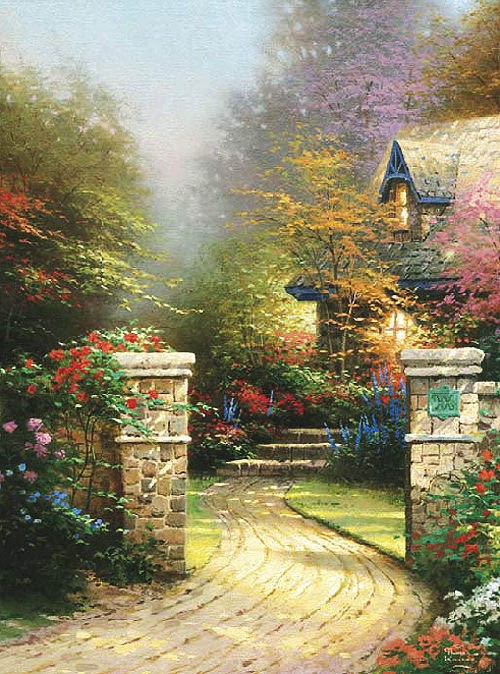 Thomas Kinkade Rose Gate